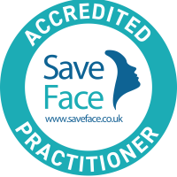 Save face accredited practitioner logo.
